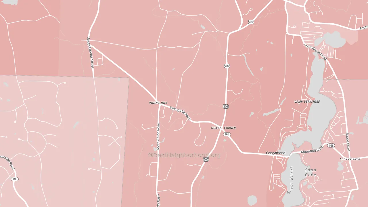 Gillett Corner, MA block-group political-lean map