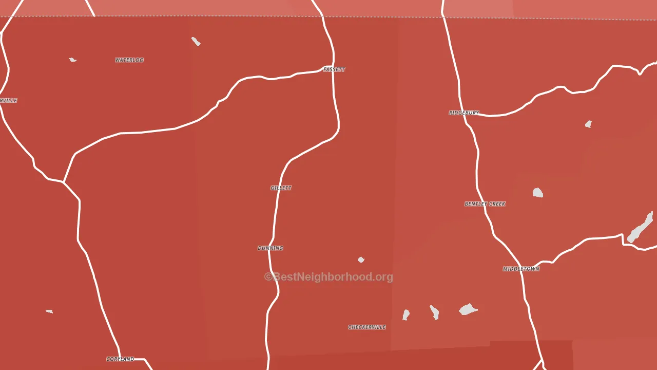 Gillett, PA block-group political-lean map