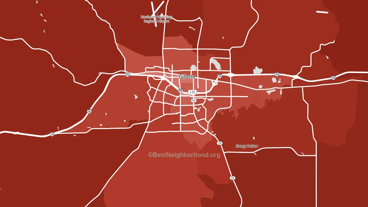 Gillette, WY block-group political-lean map