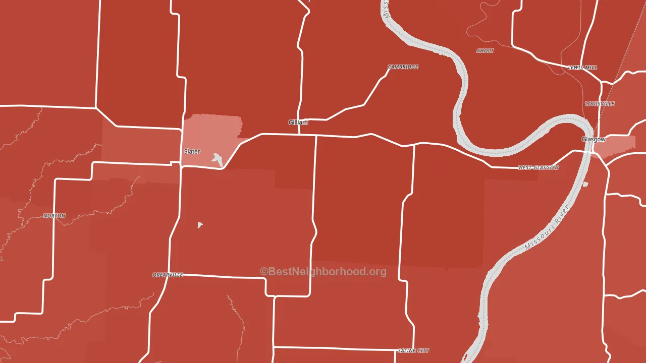 Gilliam, MO block-group political-lean map