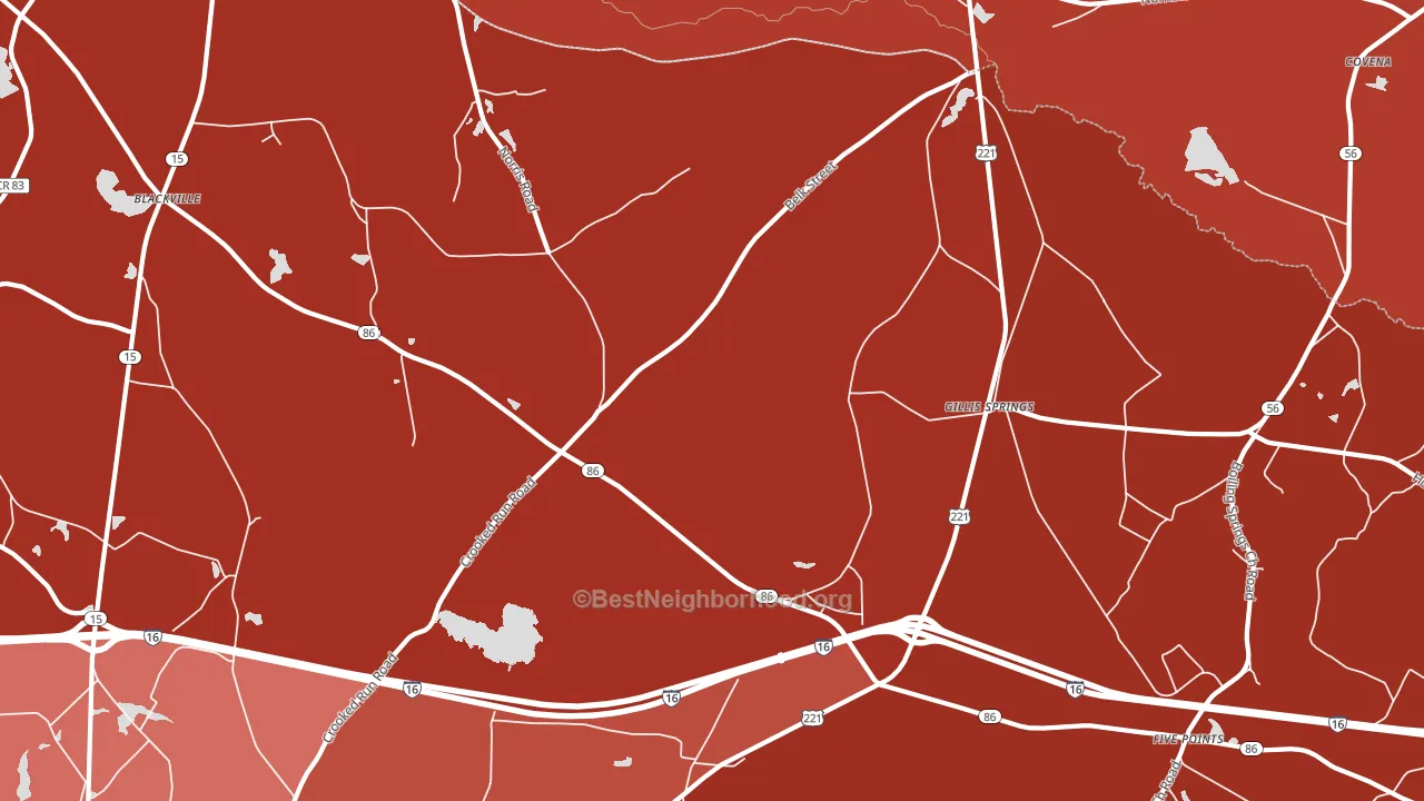 Gillis Springs, GA block-group political-lean map