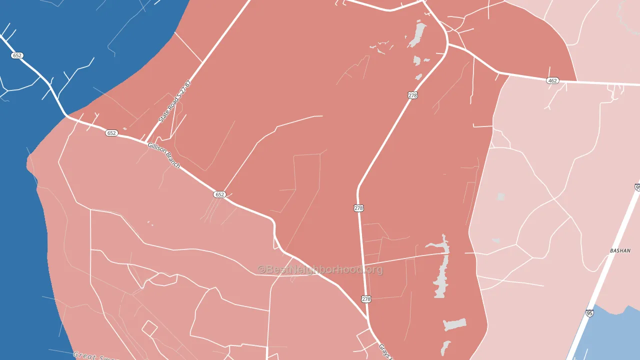 Gillisonville, SC block-group political-lean map