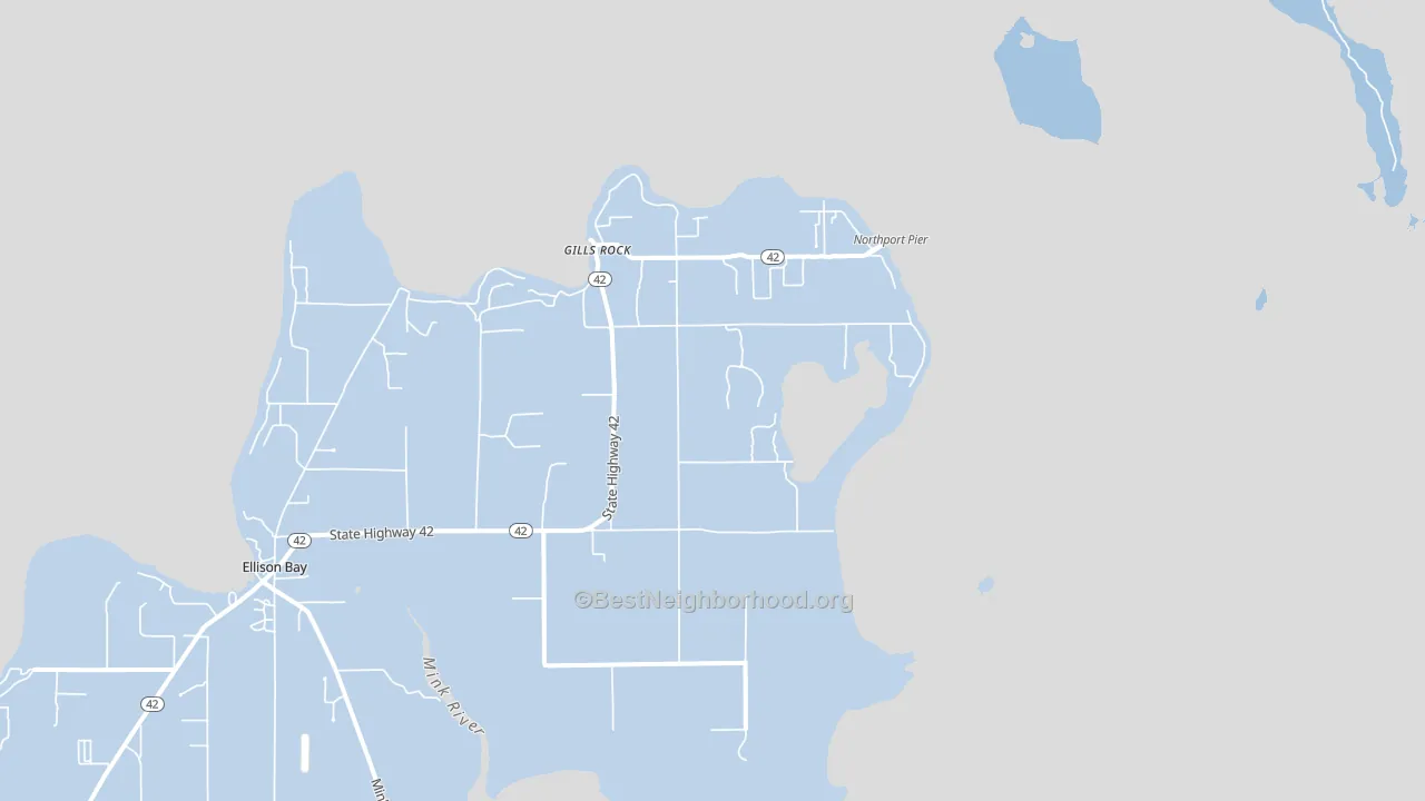 Gills Rock, WI block-group political-lean map