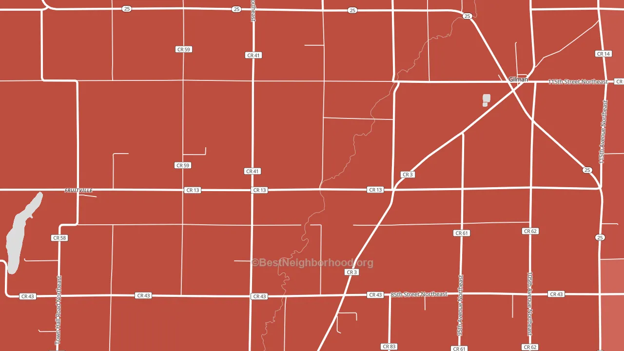 Gilman, MN block-group political-lean map