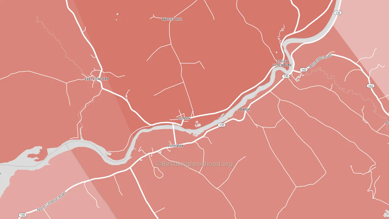 Gilman, VT block-group political-lean map