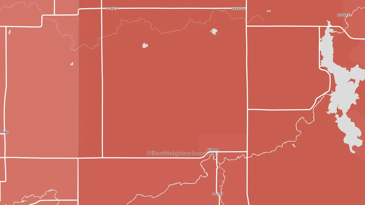 Gilman, WI block-group political-lean map