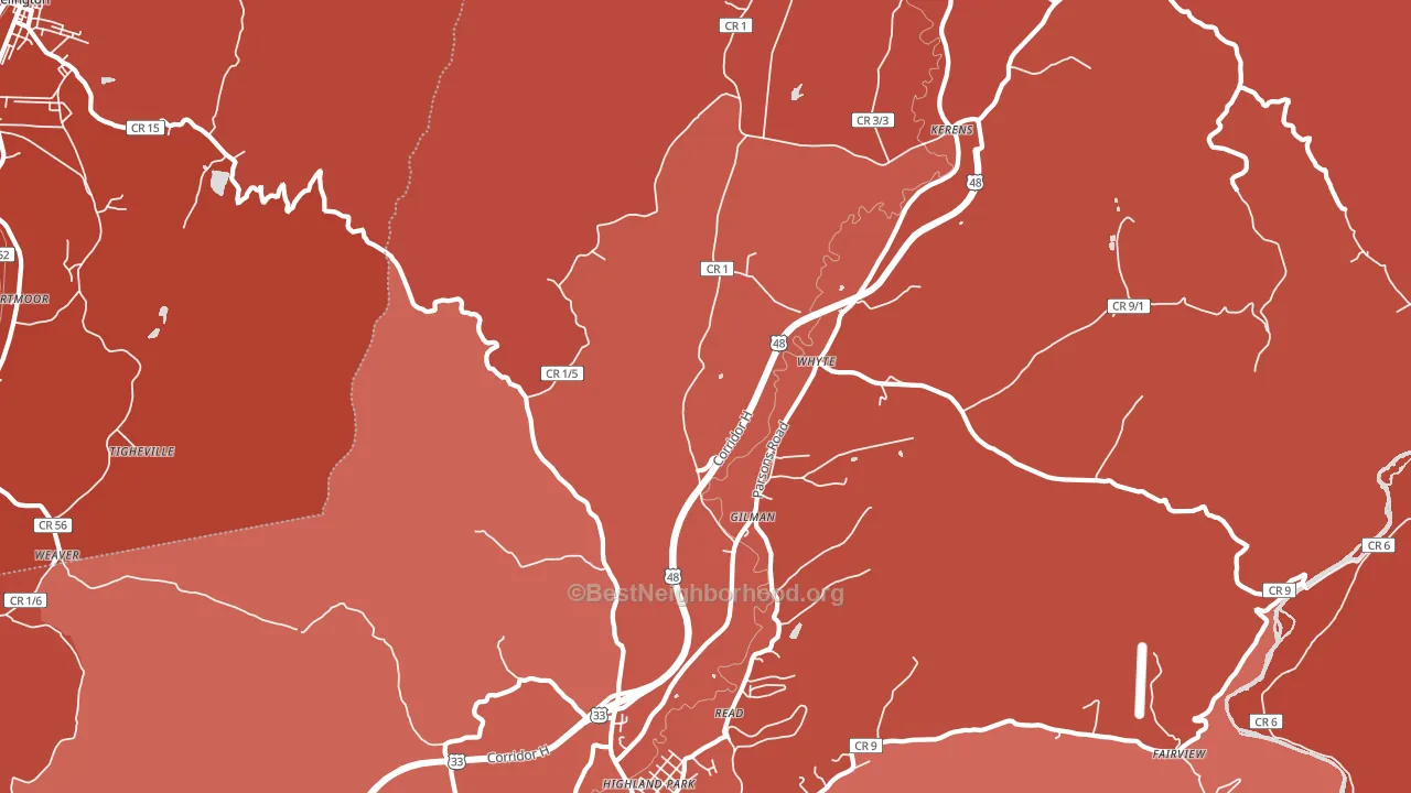 Gilman, WV block-group political-lean map