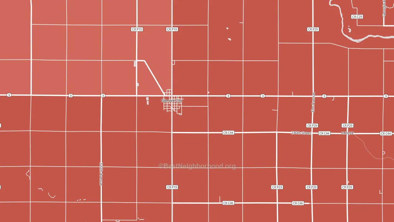 Gilmore City, IA block-group political-lean map