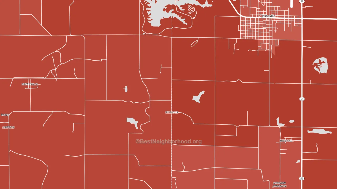 Gilmour, IN block-group political-lean map