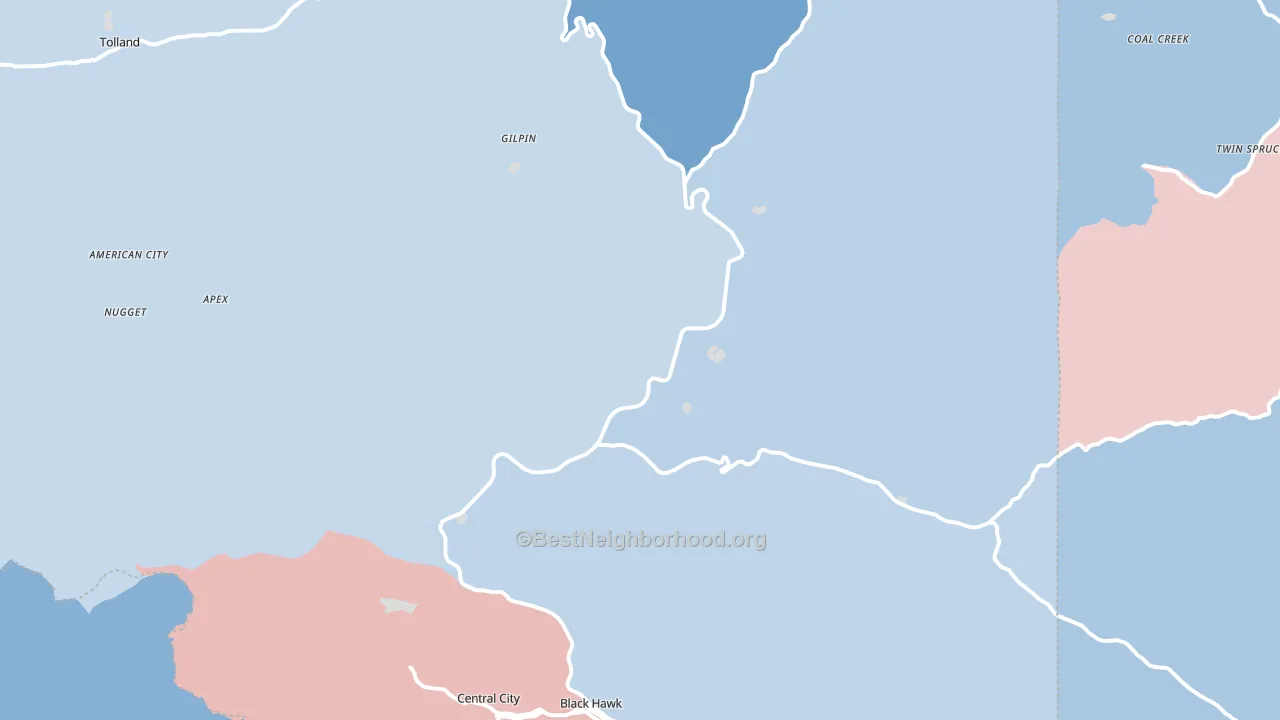 Gilpin County, CO block-group political-lean map