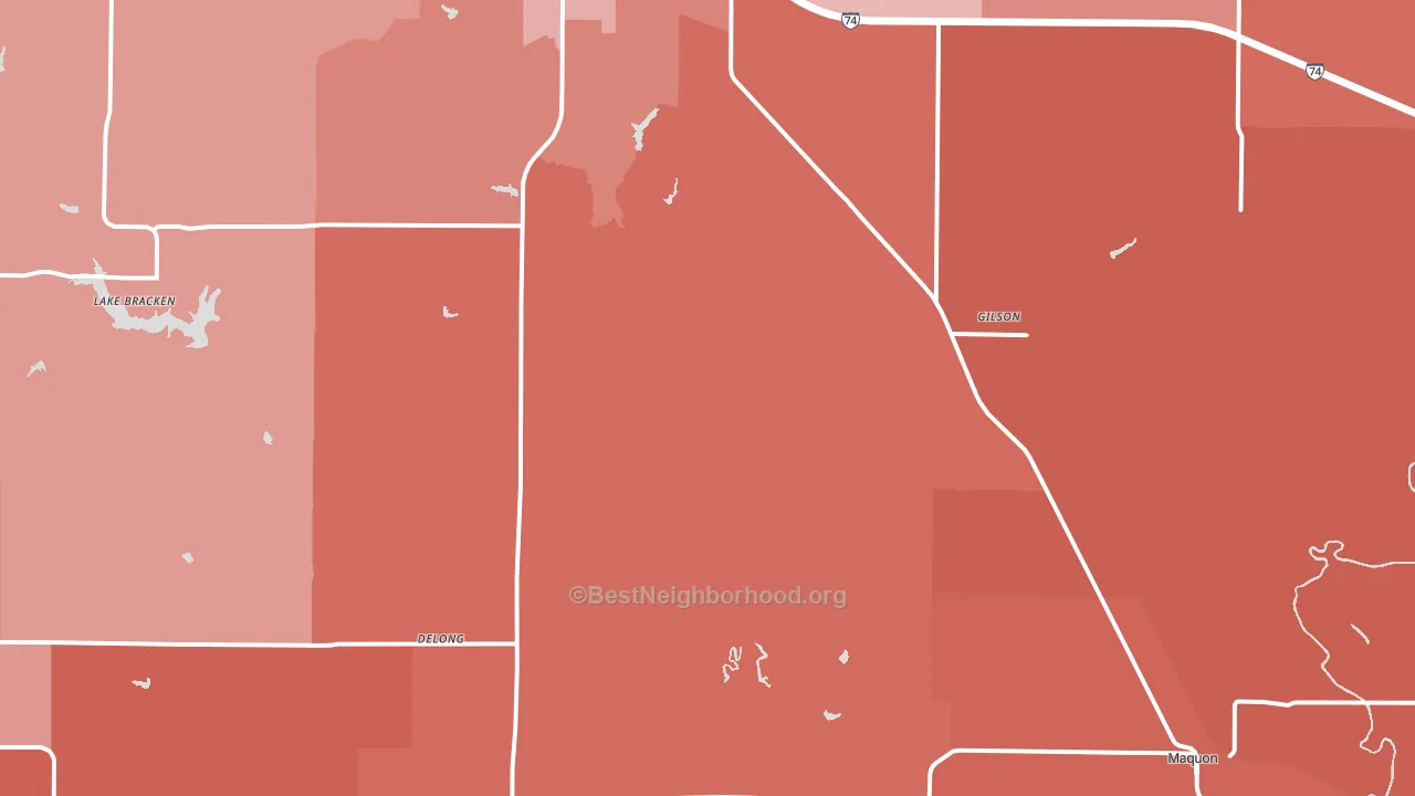 Gilson, IL block-group political-lean map