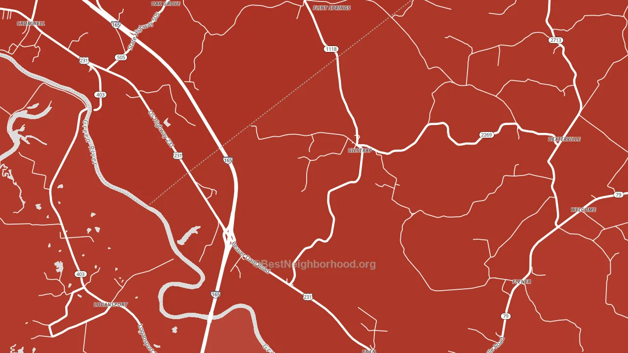 Gilstrap, KY block-group political-lean map