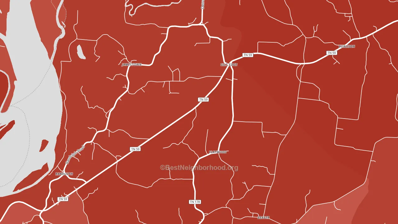 Gilt Edge, TN block-group political-lean map