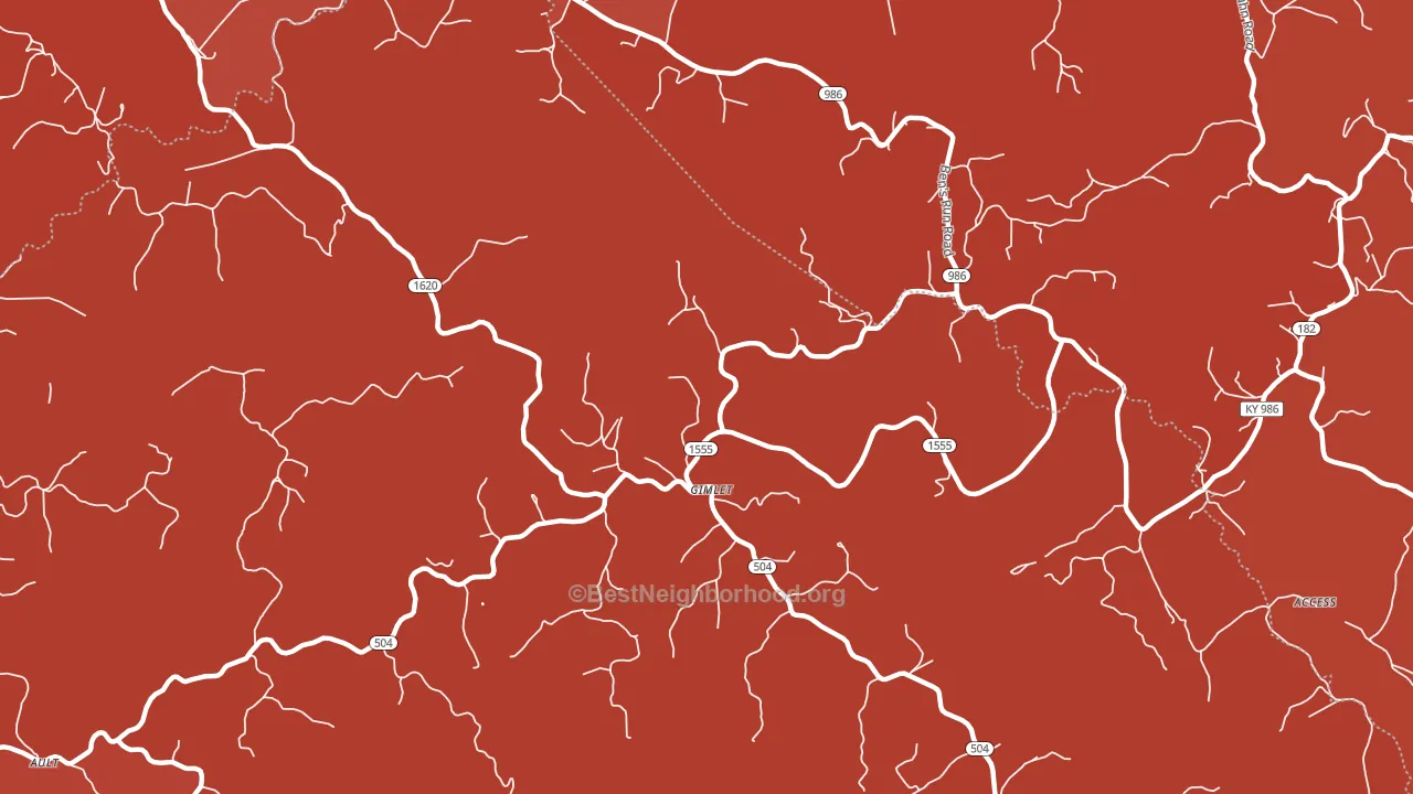 Gimlet, KY block-group political-lean map