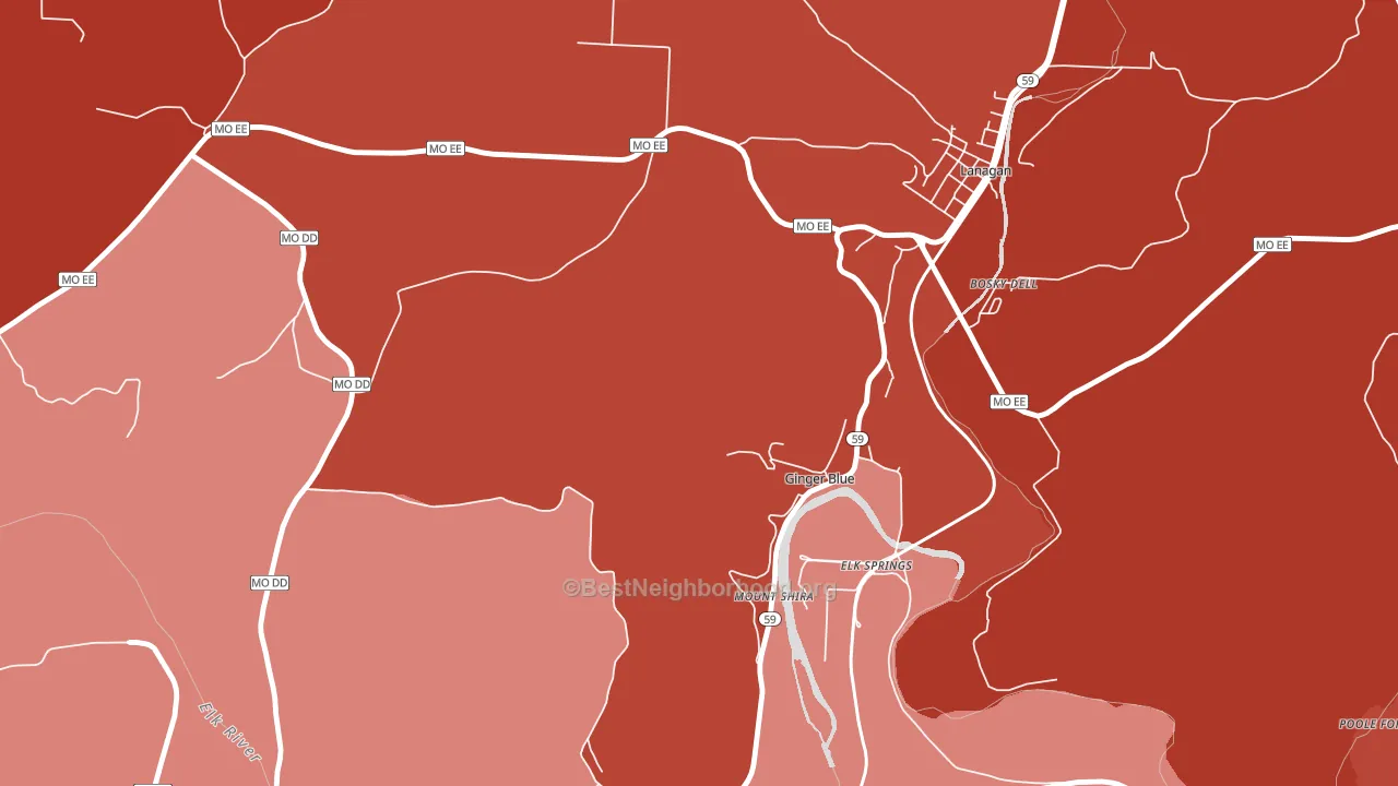 Ginger Blue, MO block-group political-lean map