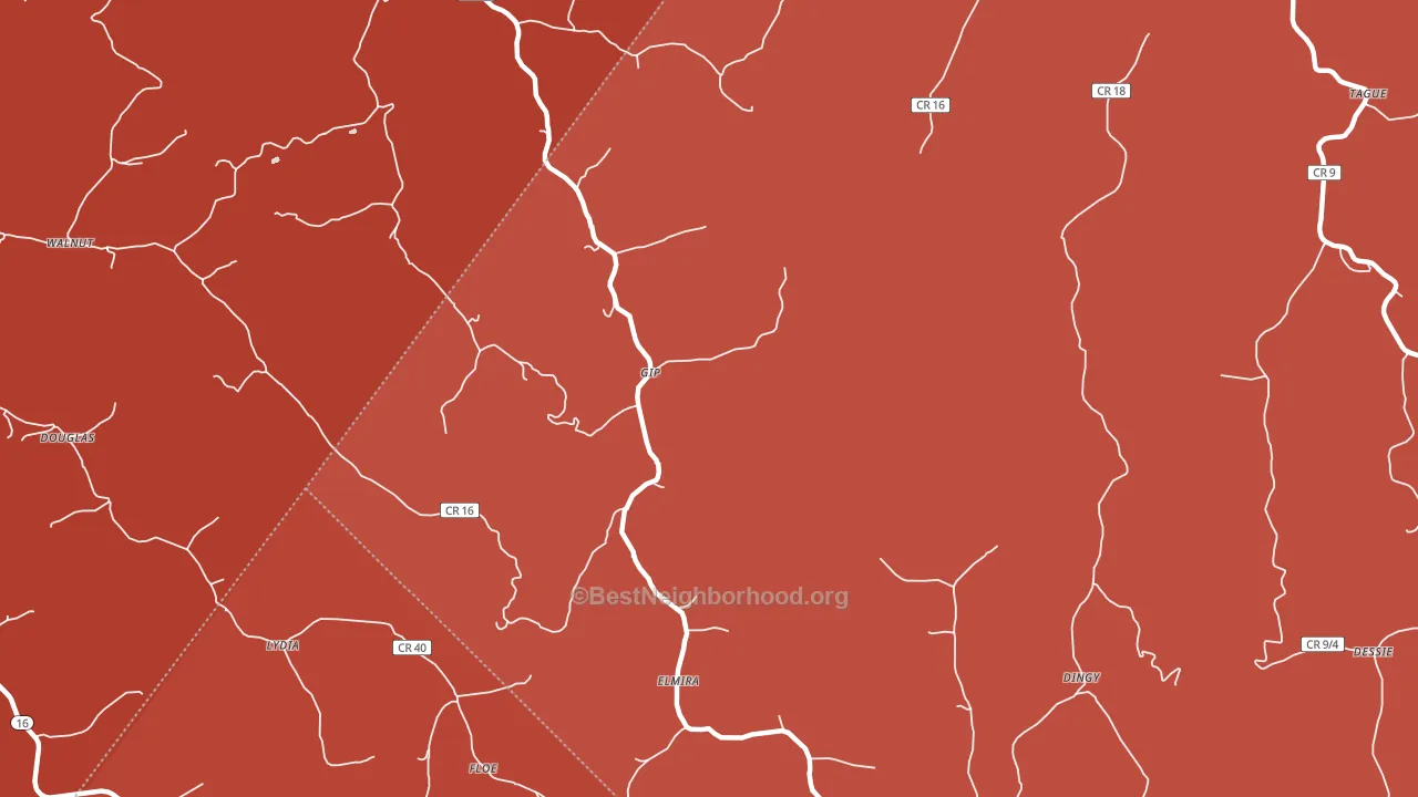 Gip, WV block-group political-lean map