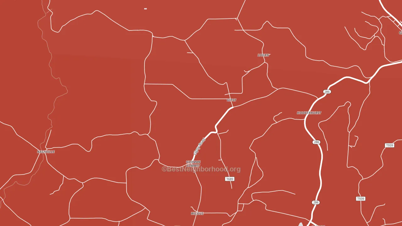 Gipsy, PA block-group political-lean map