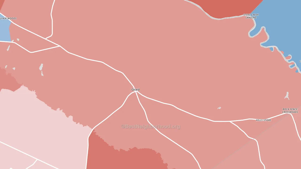 Girard, GA block-group political-lean map