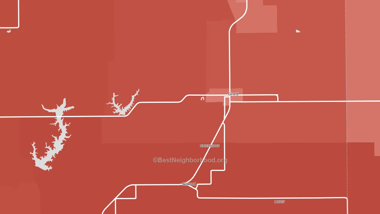 Girard, IL block-group political-lean map