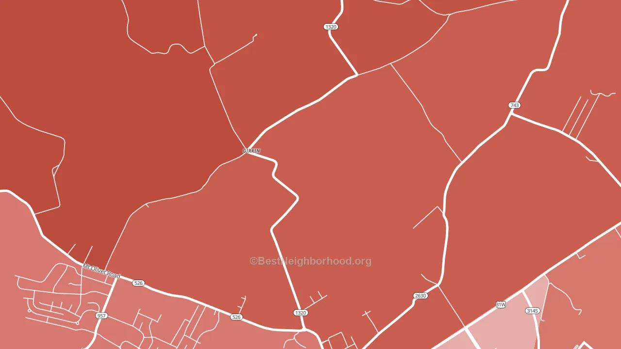 Girkin, KY block-group political-lean map