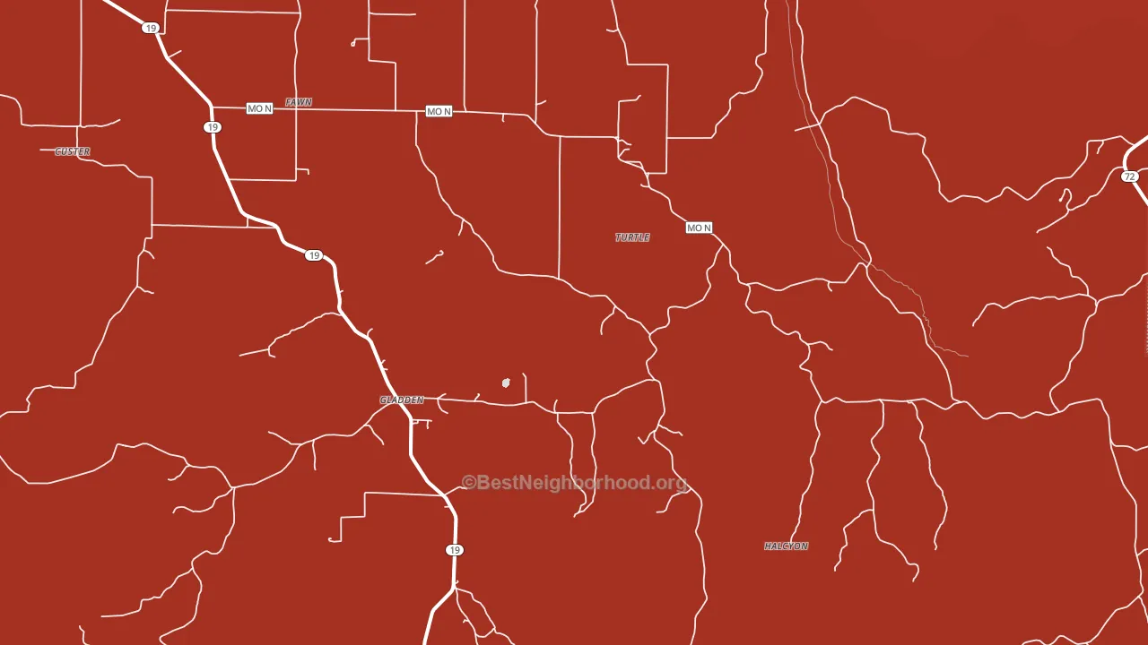 Gladden, MO block-group political-lean map