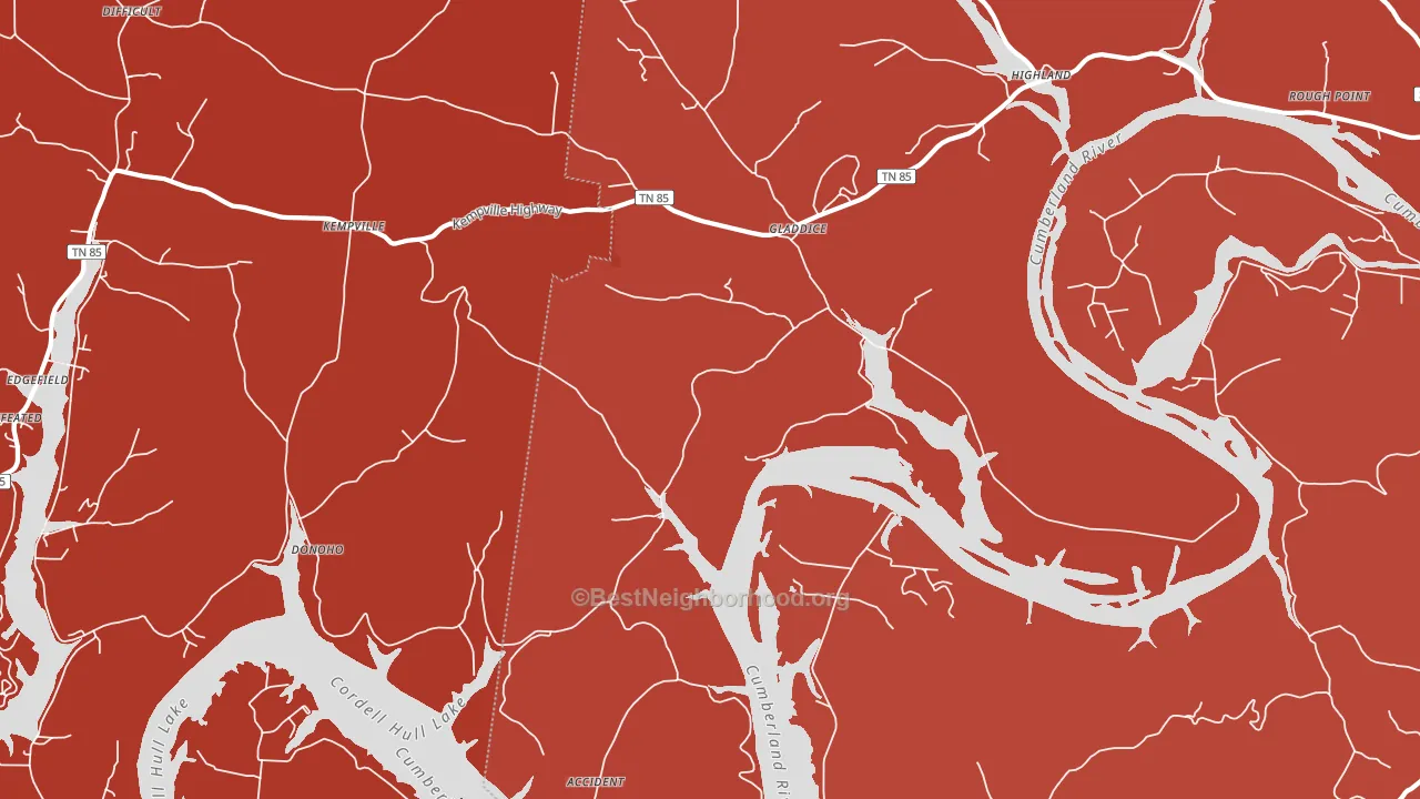 Gladdice, TN block-group political-lean map