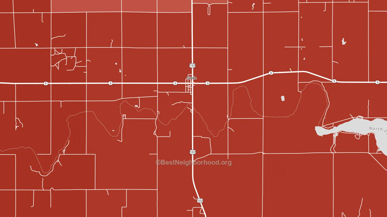Glade, KS block-group political-lean map