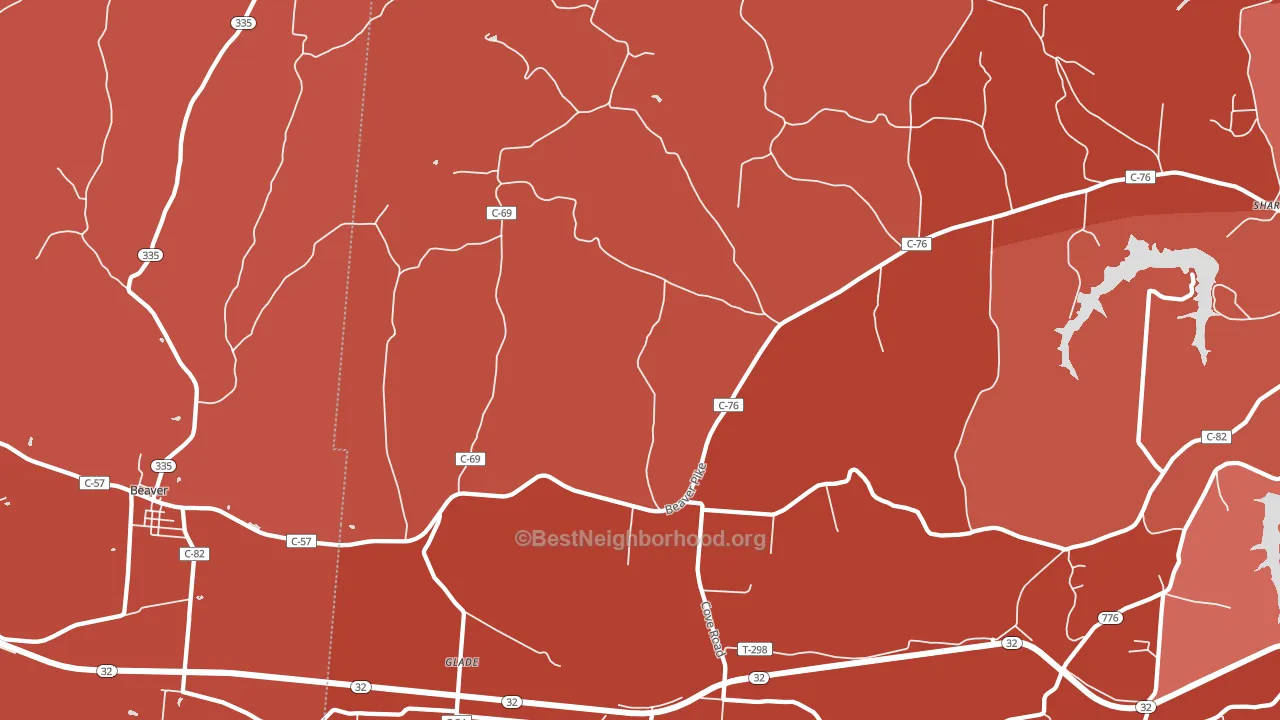 Glade, OH block-group political-lean map