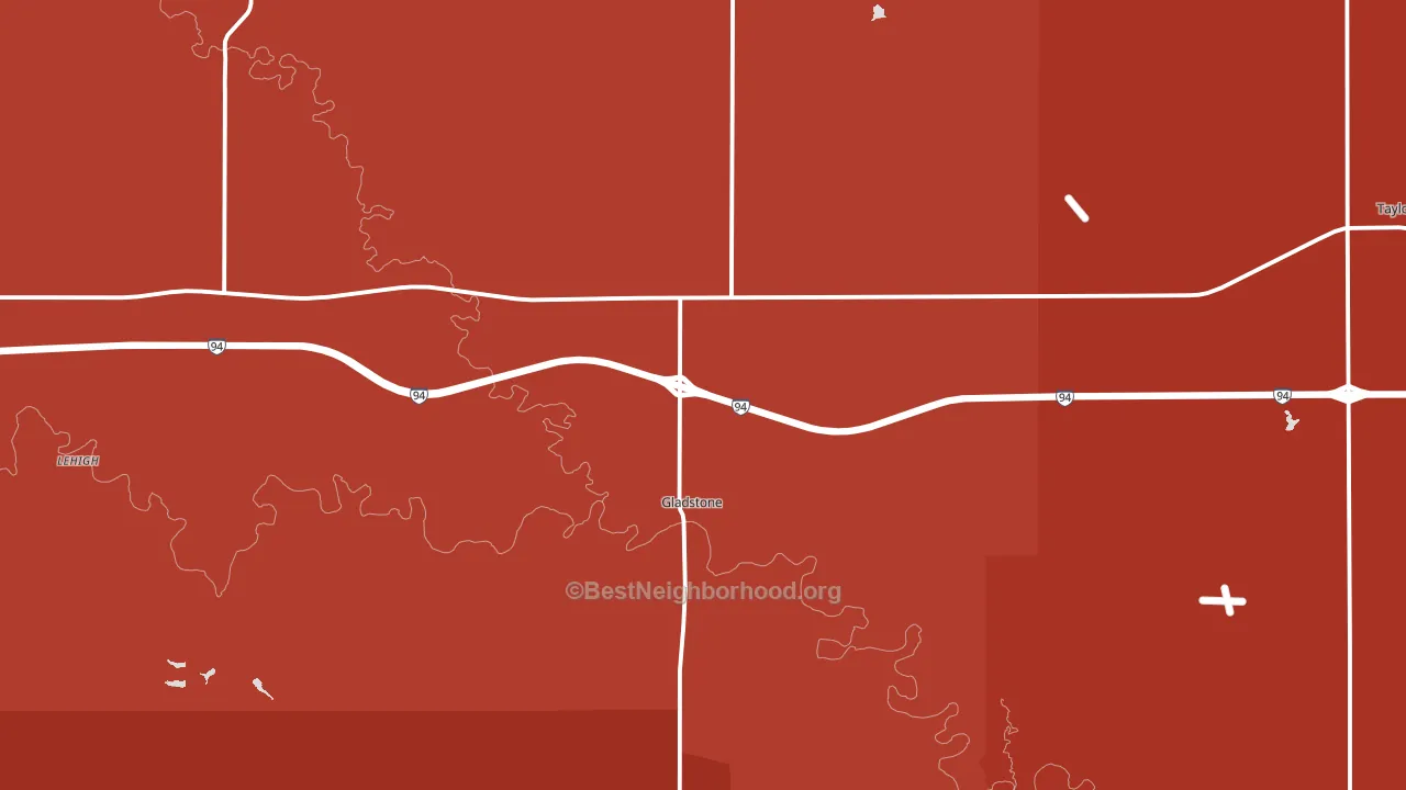Gladstone, ND block-group political-lean map