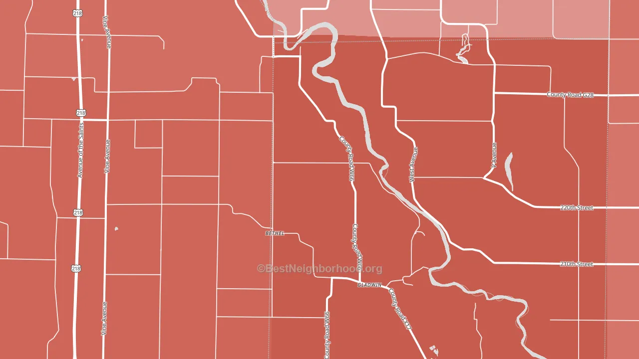 Gladwin, IA block-group political-lean map