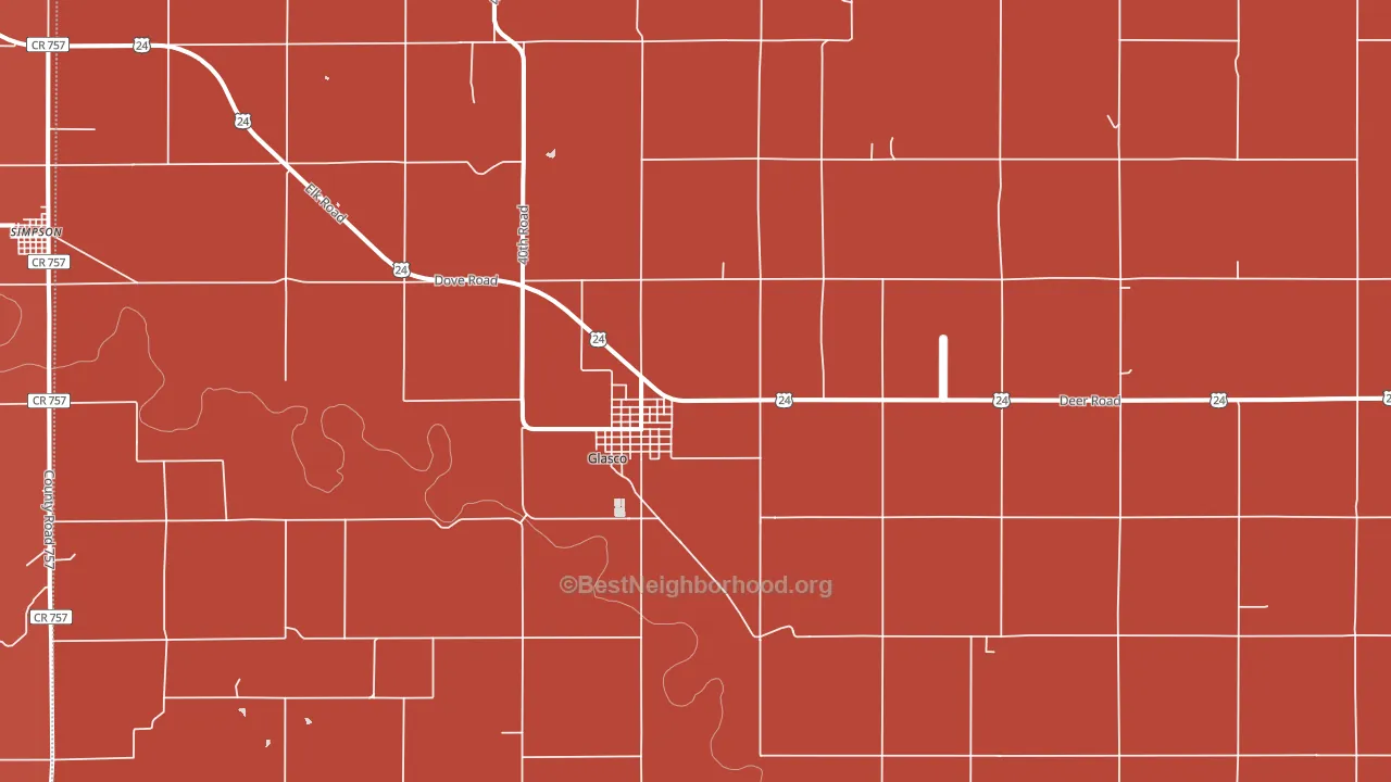 Glasco, KS block-group political-lean map