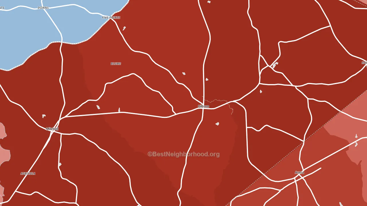 Glascock County, GA block-group political-lean map