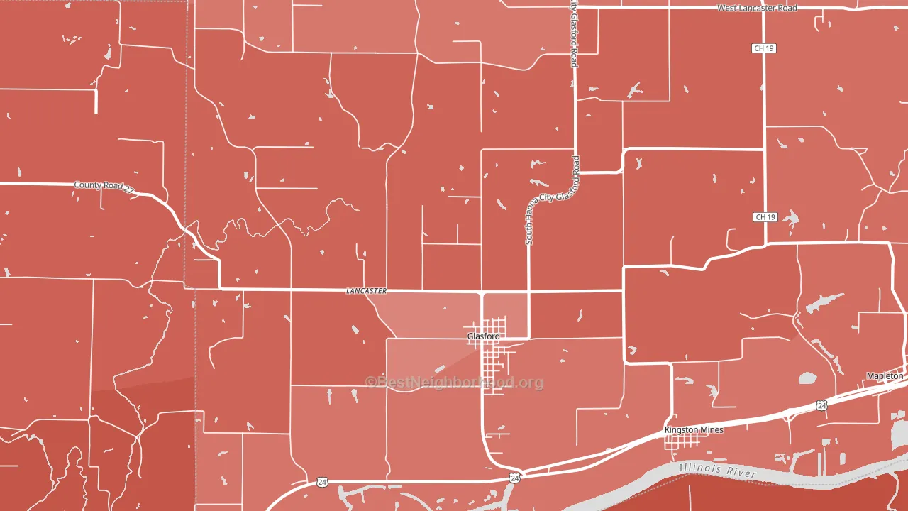 Glasford, IL block-group political-lean map