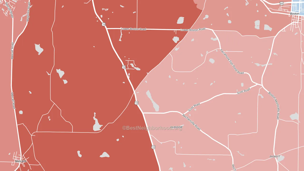 Glasgow, GA block-group political-lean map