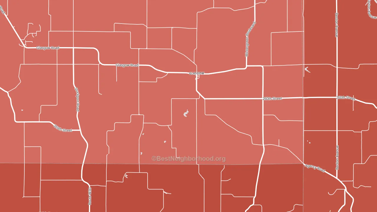 Glasgow, IA block-group political-lean map