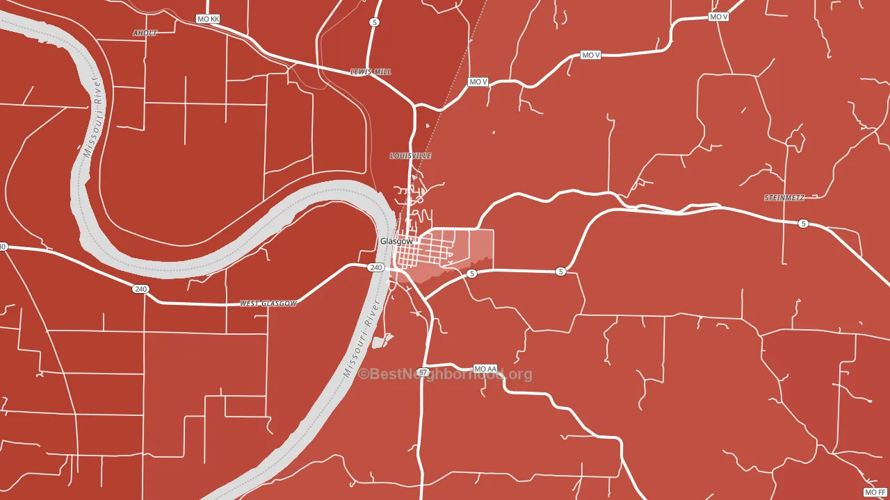 Glasgow, MO block-group political-lean map