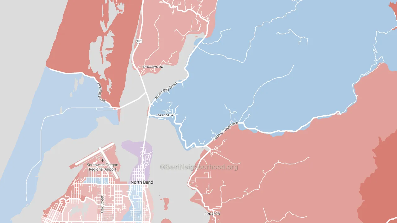 Glasgow, OR block-group political-lean map