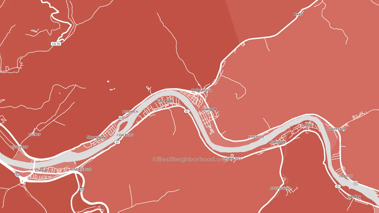 Glasgow, WV block-group political-lean map