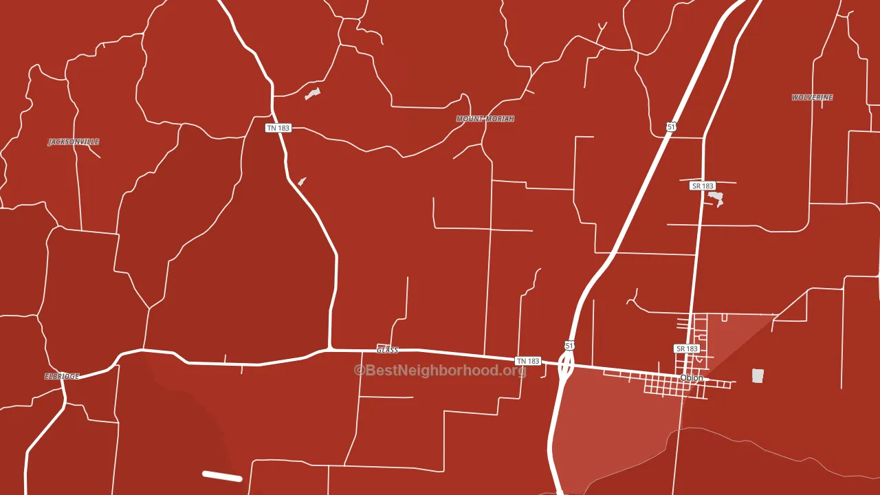 Glass, TN block-group political-lean map