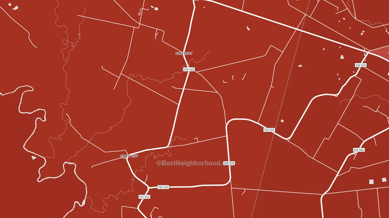 Glaze City, TX block-group political-lean map