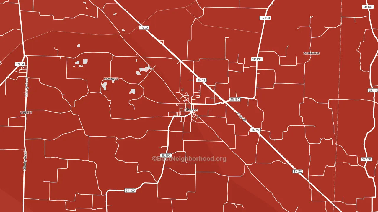 Gleason, TN block-group political-lean map