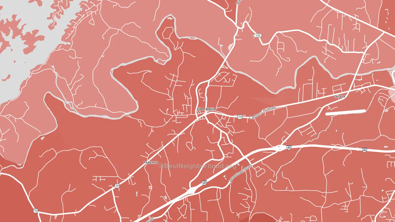 Glen Alpine, NC block-group political-lean map