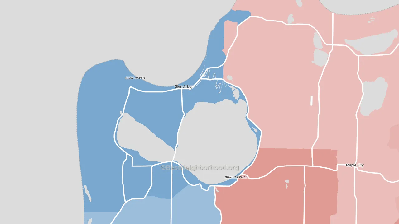 Glen Arbor, MI block-group political-lean map