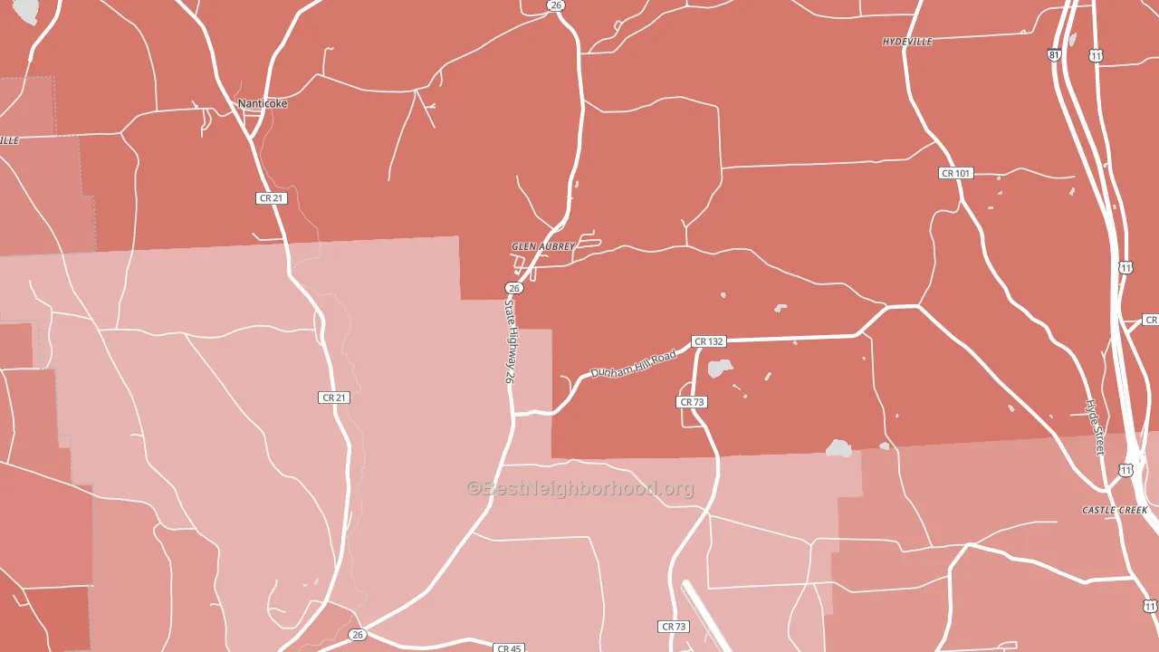Glen Aubrey, NY block-group political-lean map