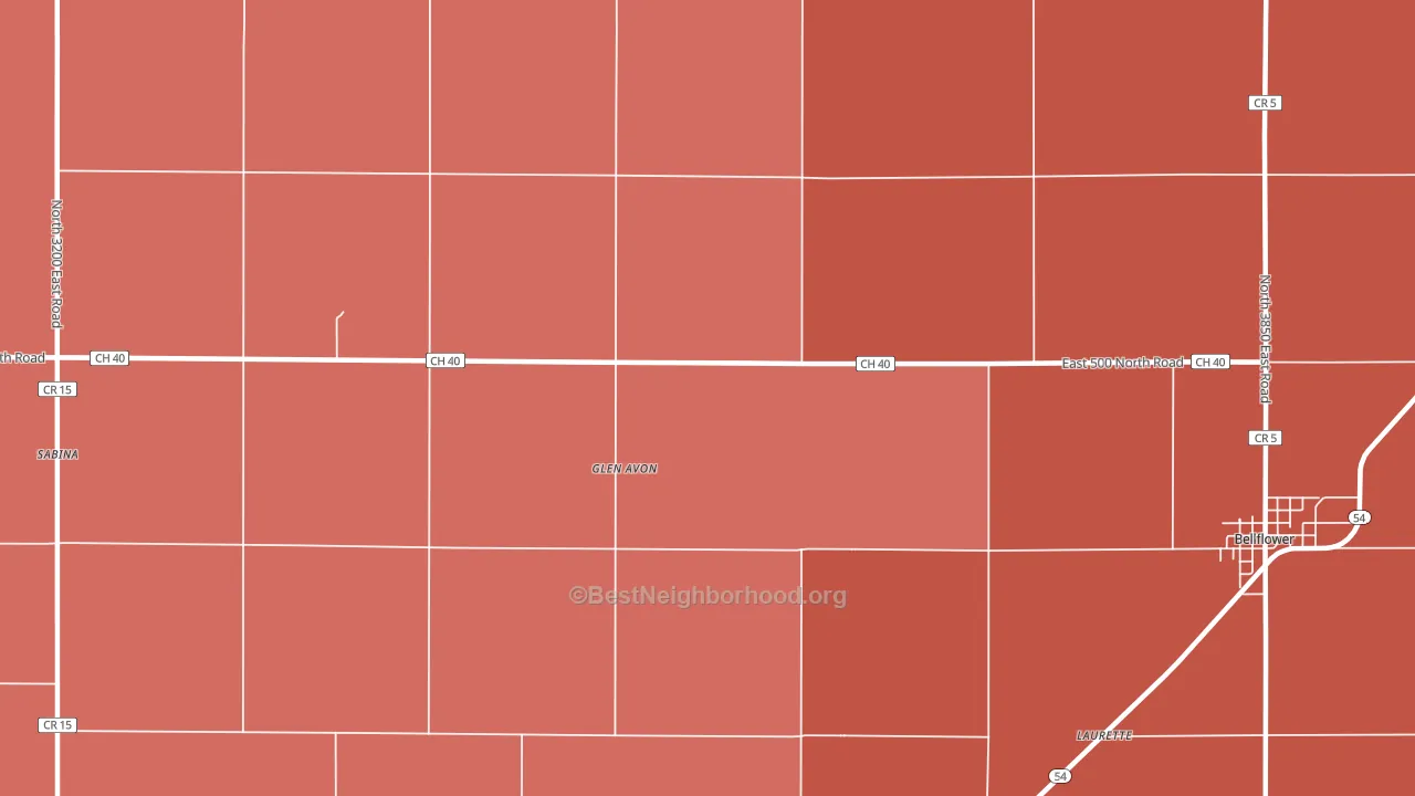Glen Avon, IL block-group political-lean map