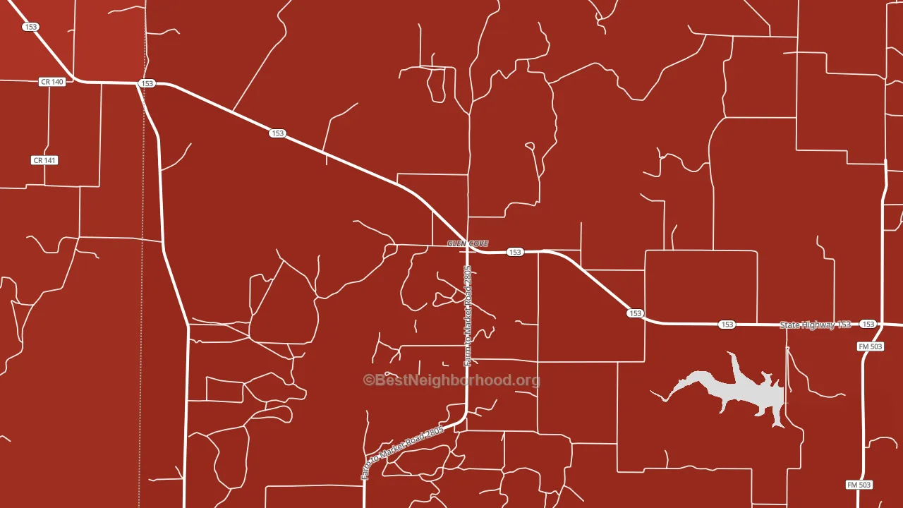 Glen Cove, TX block-group political-lean map