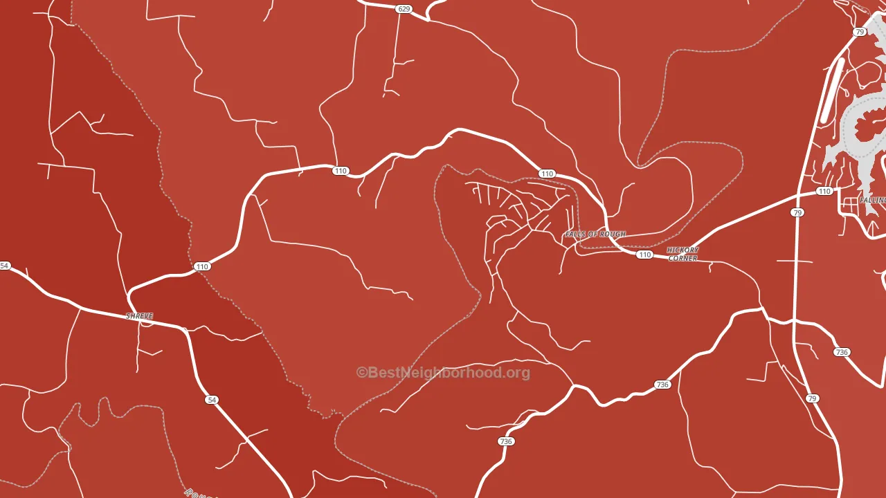 Glen Dean, KY block-group political-lean map
