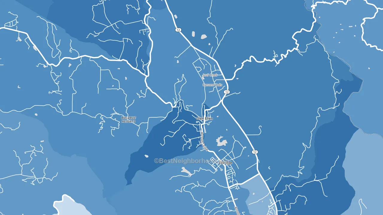 Glen Ellen, CA block-group political-lean map