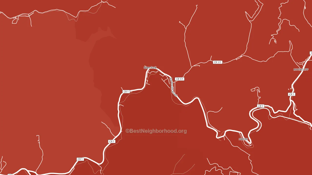 Glen Fork, WV block-group political-lean map