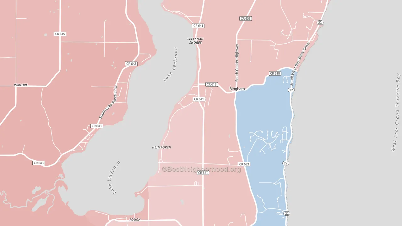 Glen Haven, MI block-group political-lean map